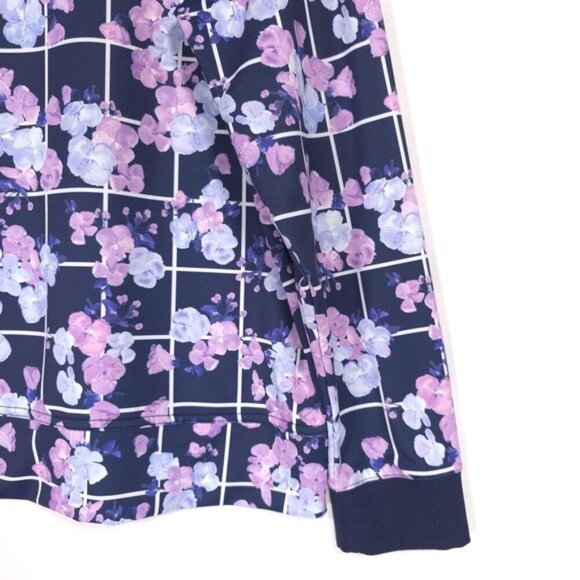 Peter Millar Birdie Sport Sweatshirt LARGE Floral Purple Golf Athletic UPF 50+ - Picture 9 of 10
